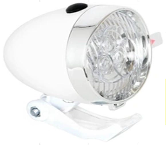 Retro chroom retro fietslicht voorzijde met LED