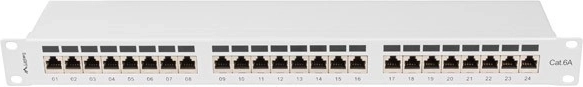 Patch panel 24 ports Cat 6A 1U gray