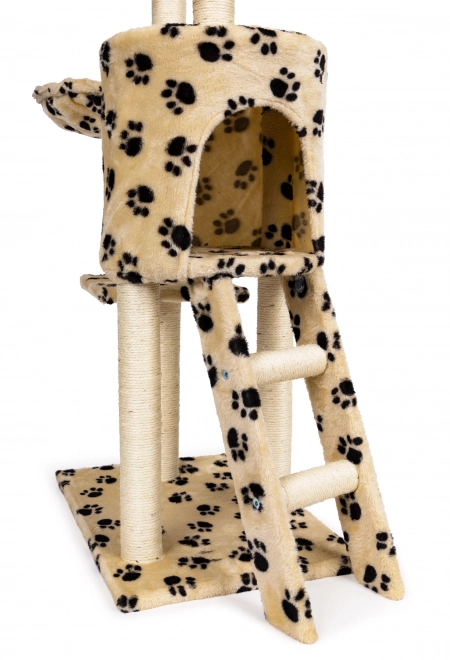 Arbre à chat, maison, arbre, lit, 138cm XL, empreintes de pattes