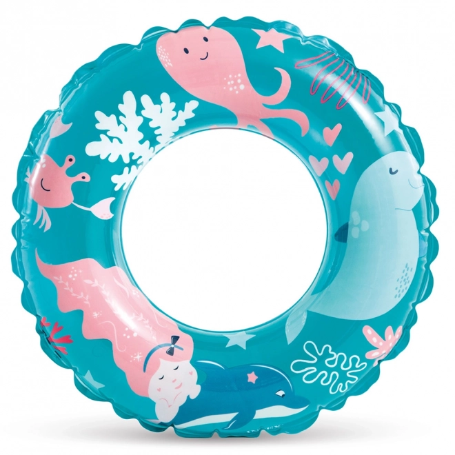 Inflatable Children's Swim Ring with Sea Creatures Design