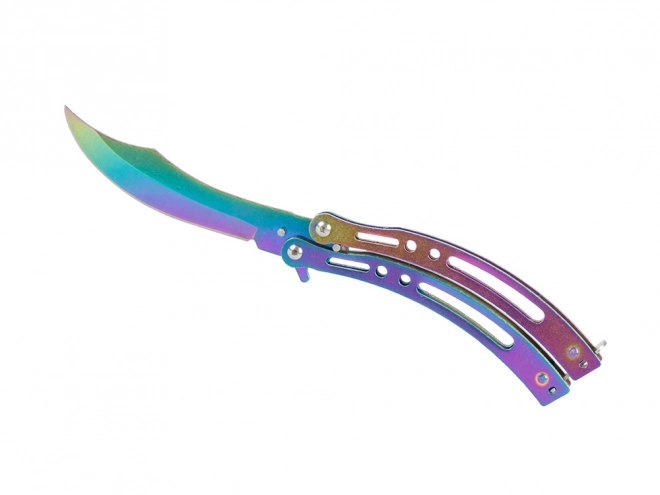 Butterfly Knife with Iridescent Finish