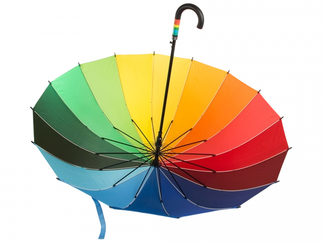 Grand parapluie automatique arc-en-ciel
