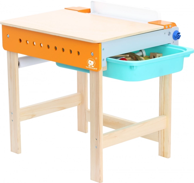 Houten opklapbaar bureau voor kinderen 2in1