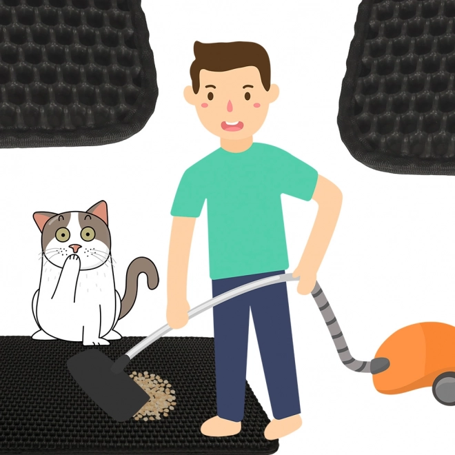 Tapis étanche à double couche pour litière pour chat XXL