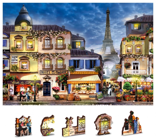 Houten puzzel Ontbijt in Parijs - 2-in-1