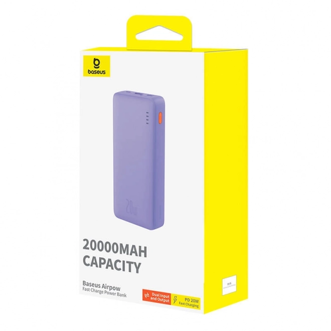 Baseus Airpow tragbare Powerbank 20000mAh 20W Lila