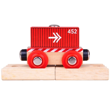 Bigjigs Rail Wagon conteneur rouge
