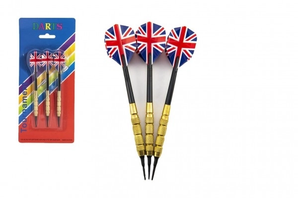 Wurfpfeile mit USA-Flagge, 15 cm, Kunststoffspitzen, Set von 3 Stück