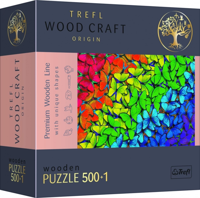 Wooden Puzzle Trefl Wood Craft Rainbow Butterflies 501 Pieces