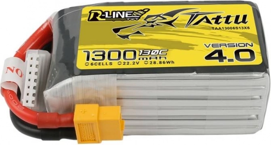 Tattu R-Line LiPo-accu 1300mAh 130C 22,2V 6S1P XT60