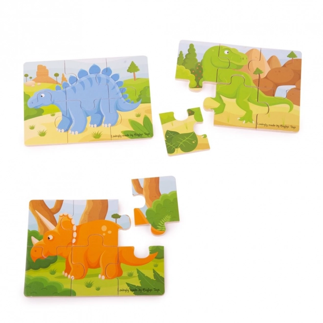 Bigjigs Toys Puzzle 3v1 dinosaures