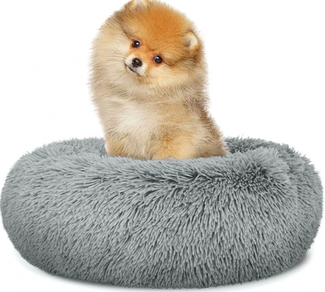Universelles Plüschbett für Hunde und Katzen, 40 cm - hellgrau