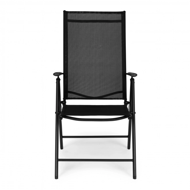 Set van 2 opvouwbare stalen tuinstoelen met verstelbare rugleuning ModernHome - zwart