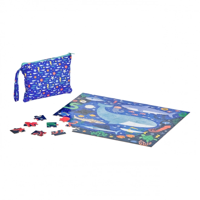 Dubbelzijdige puzzel onder de zee