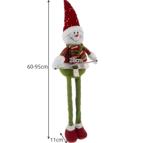 Kerstsneeuwpop met telescopische benen