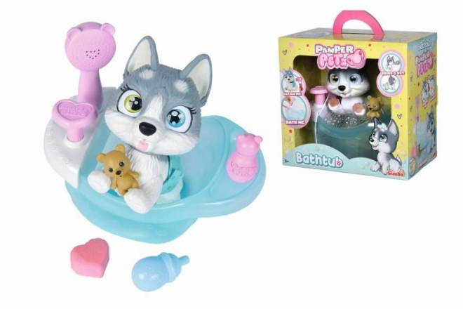 Husky Dog Pamper Petz in the Bath