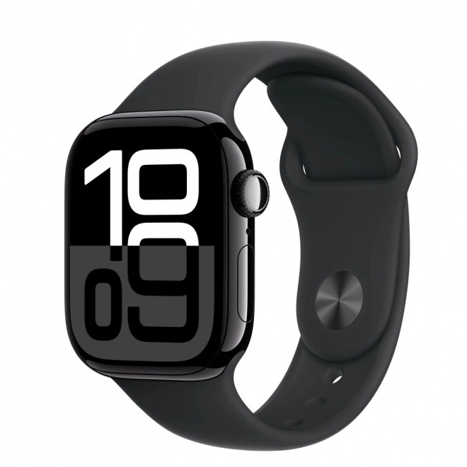 Apple Watch Series 10 GPS avec boîtier aluminium 42 mm coloris onyx et bracelet sport noir - taille M/L