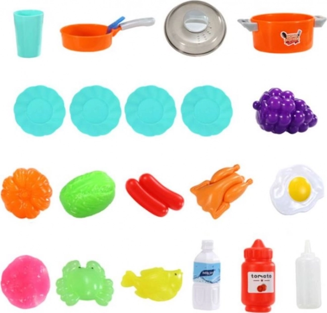 Kinderkeuken met LED stoomgenerator 42 accessoires marineblauw