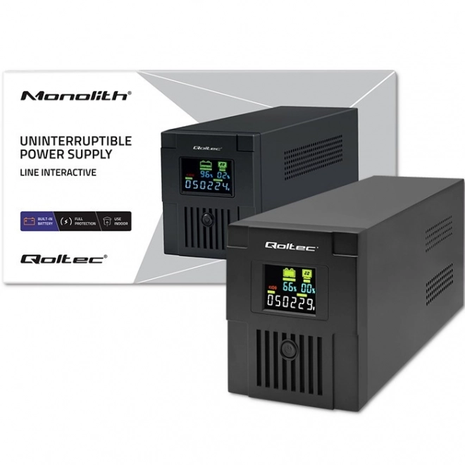 Noodstroomvoorziening Qoltec UPS 2000VA 1200W met LCD en USB