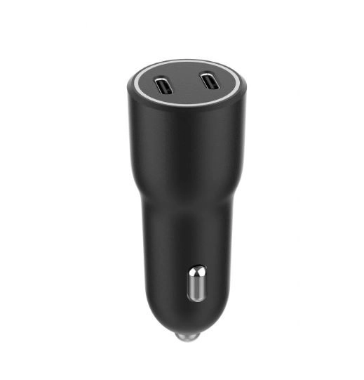 Car Charger with 2x USB-C PD 40W Black
