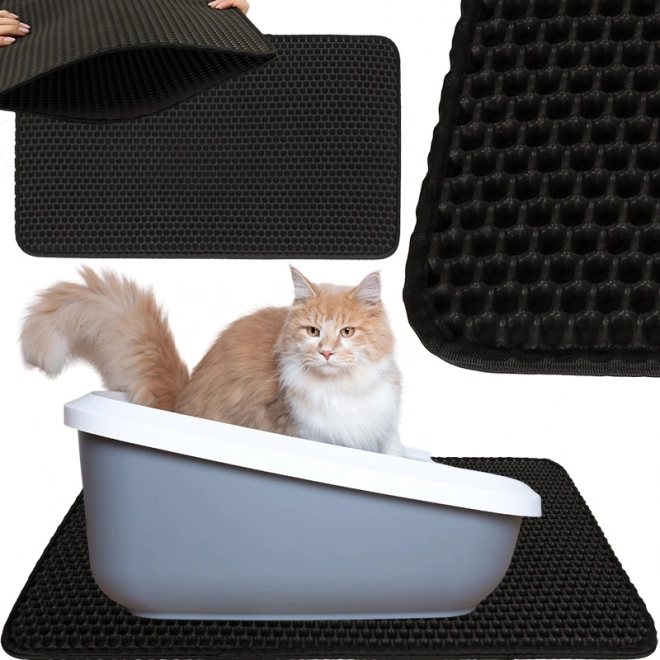 Tapis étanche à double couche pour litière pour chat XXL