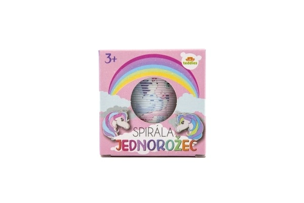 Kleurige springveer met eenhoornmotief - 6,5 cm