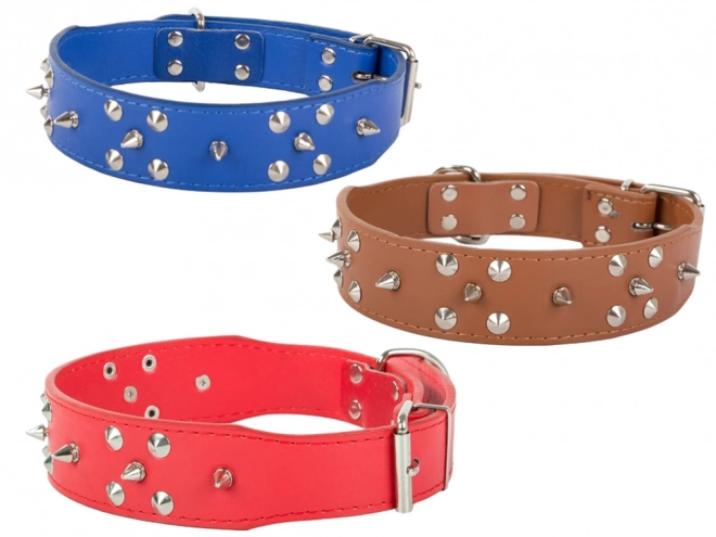 Verstelbare halsband voor honden met studs van ecologisch leer