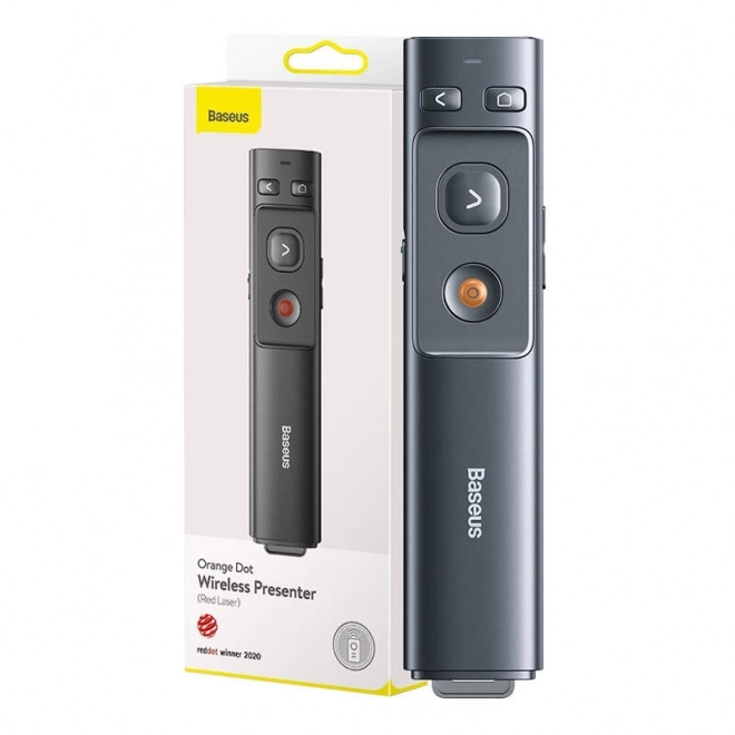 Baseus Orange Dot Multifunctionele afstandsbediening voor presentaties, met laserpointer - grijs
