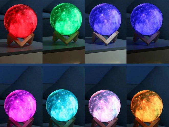 3D maan RGB lamp met afstandsbediening