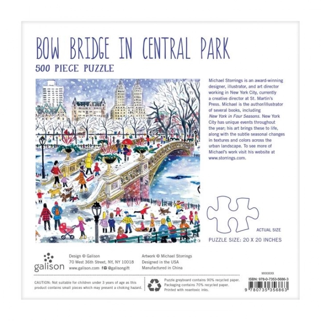 Vierkante puzzel Bow Bridge in Central Park 500 stukken