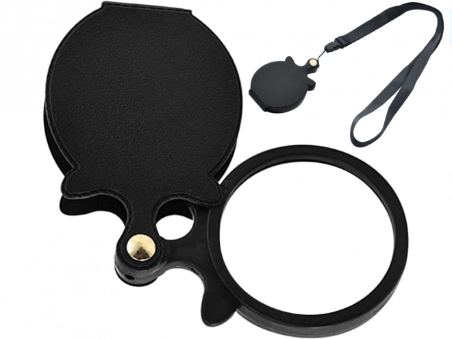Folding Pocket Magnifier with Case and Lanyard