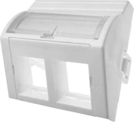 Adapter 45×45 met hoek, 2× RJ45