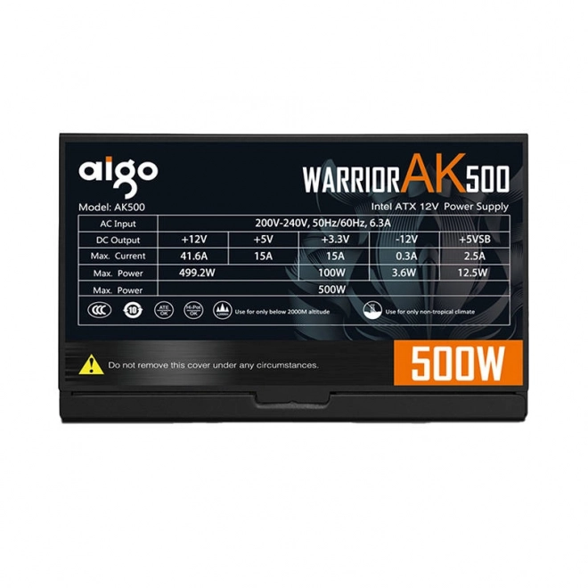 Alimentation d'ordinateur Aigo Warrior AK500 noir
