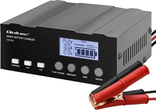 Intelligente microprocessorgestuurde acculader 12 V / 12,6 V / 24 V met reparatie en LCD voor AGM, GEL, WET, SLA en LiFePO4