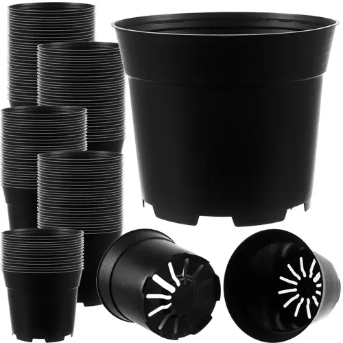 Set mit schwarzen Plastikblumentöpfen - 500 Stück