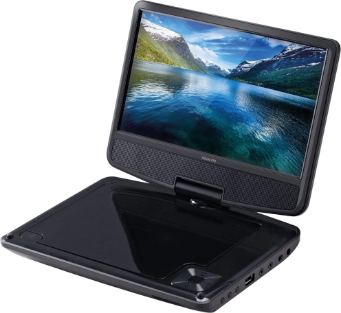 Lecteur DVD portable 9" avec écran TFT LCD pivotant, noir