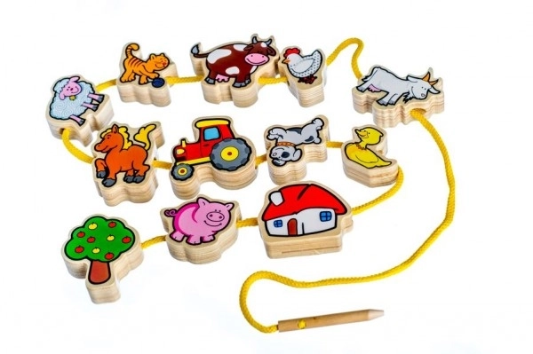 Houten Rijgspeelgoed Mijn eerste dieren