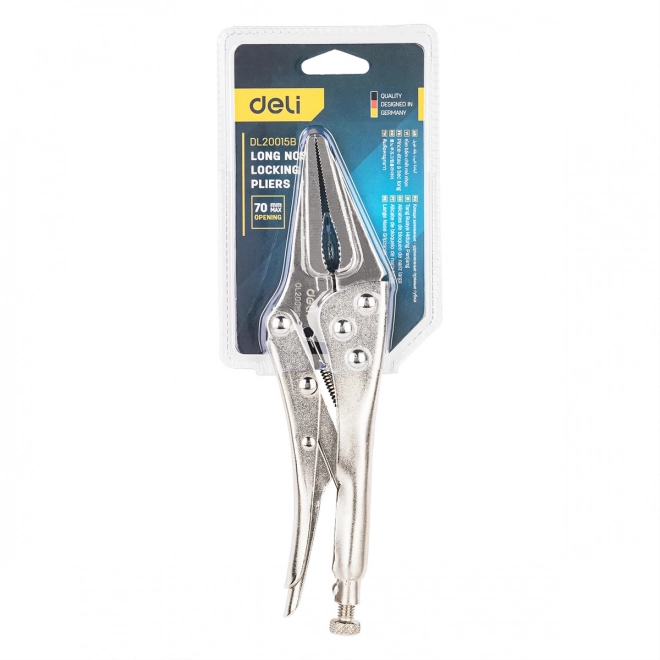 Lange Zange mit Verschluss Deli Tools silber