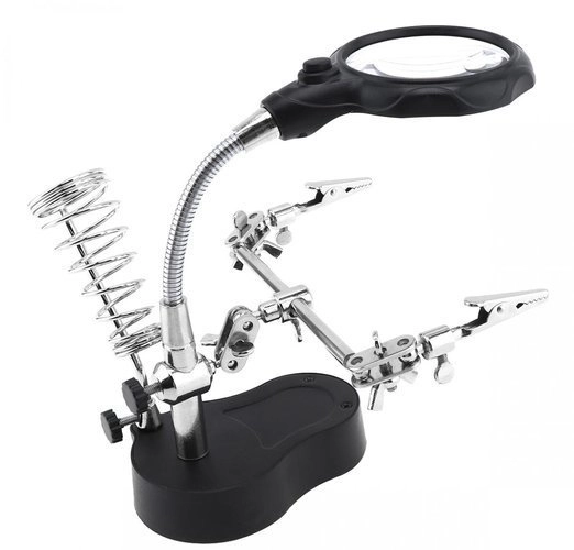 Derde hand met loep en LED-verlichting