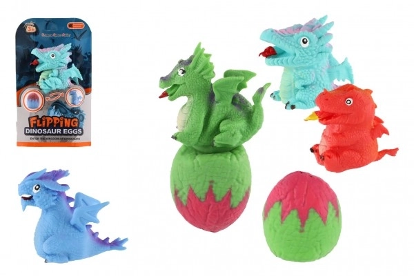 Transformerende dinosaurus met eitje 15 cm