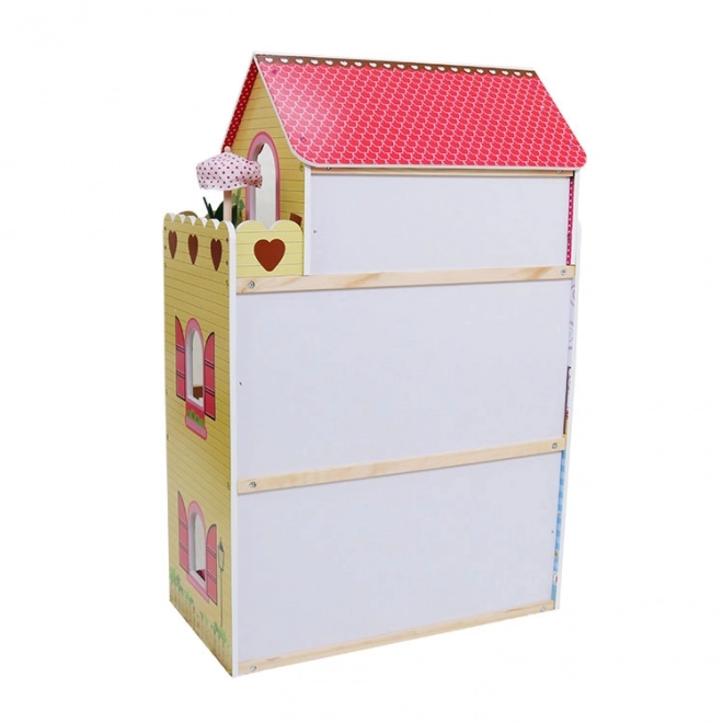 Houten poppenhuis, meubels, zwembad + verlichting ECOTOYS