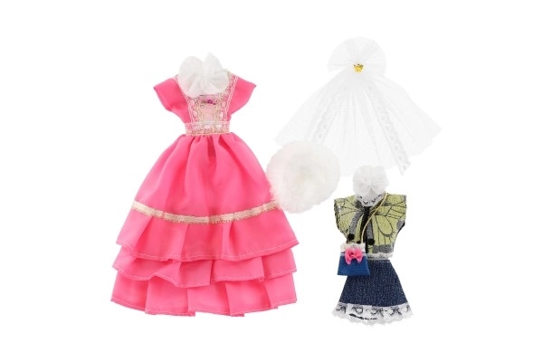 Kleding met accessoires voor poppen 2 stuks
