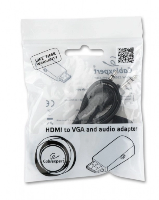 Adaptateur HDMI-A(M)->VGA(F)+Audio