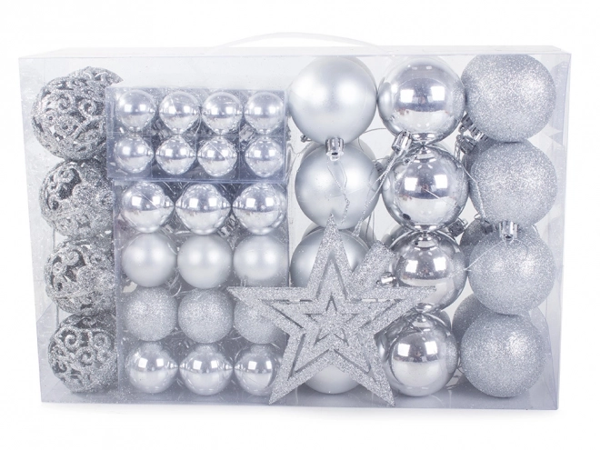 Zilveren kerstversieringen - set van 100 stuks