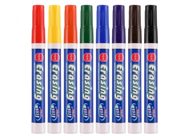 Set van 8 gekleurde markers voor whiteboards