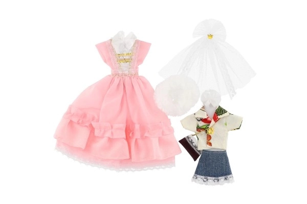 Kleding met accessoires voor poppen 2 stuks