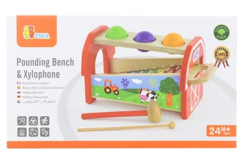 Wooden Hammer Toy and Xylophone