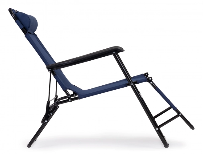Tuinligstoel met hoofdkussen blauw