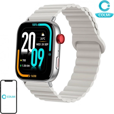 Smarte Uhr Colmi C8 Max mit Magnetarmband – silber