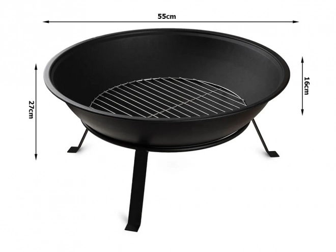 Tuin vuurschaal met grill 55 cm